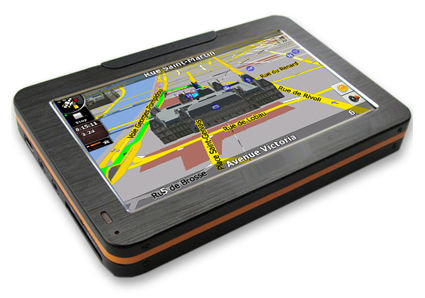 4.3 polegadas Navigador de Veículo Portátil GPS V4302 Suporte BT, AV-IN, FM, Multimedia Player